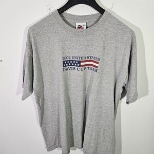 USTA 2002 United States Davis Cup Team USA Grey T-Shirt!